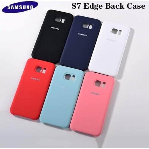 100% Original Samsung Galaxy S7 Edge S7edge Mobile Phone Silicone Soft Protective Back Cover Case For SAMSUNG S 7 Edge With Logo