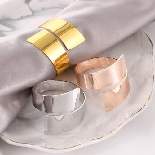 8PCS/Metal Napkin Ring Modern Simple Lightning Style Napkin Button Table Decoration Gold Silver Rose Gold Napkin Ring