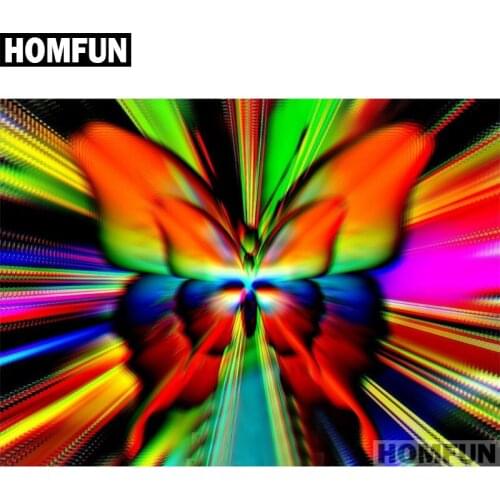 HOMFUN Full Square/Round Drill 5D DIY Diamond Painting "Colorful butterfly" Embroidery Cross Stitch 5D Home Decor A01778