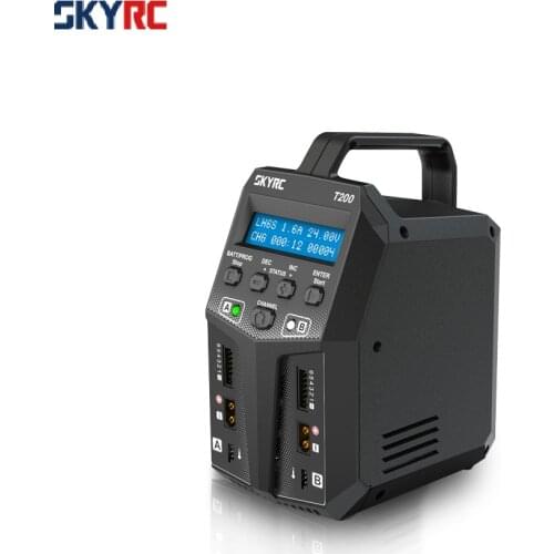 SKYRC T200 Balance Charger 12A 100W Dual XT60 Plug 10W Discharger for LiHV LiPo Li-ion LiFe NiMH NiCD Pb Battery AGM Cold Modes