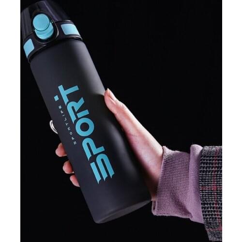 Water bottle leak-proof straw frosted cup portable outdoor anti-fall sports water cup plastic space cup portable eco friendly