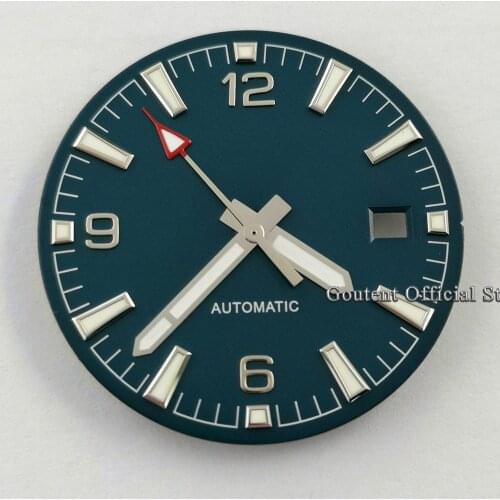 Goutent 31mm Sterile Blue High Quality Watch Dial With Hands Fit ETA 2836/2824 DG2813/3804 Miyota 8215 821A 8205 Movement