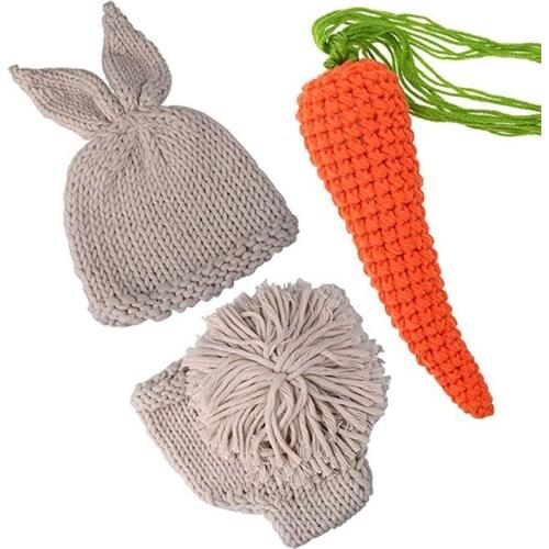 0-3month Baby Crochet Photography Props Shoot Newborn Photo Cool Boy Costumes Infant Beanies And Pants Clothing Set #20