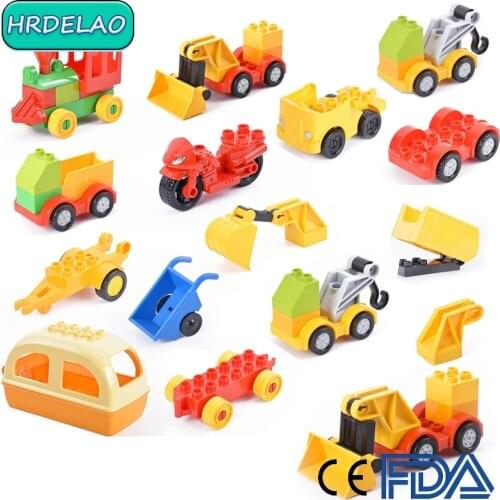 1Pcs Large Building Blocks Big Size Action Figures Cartoon Car Truck Chassis Bricks City Large Toy Hobbies Toy for Children Gift