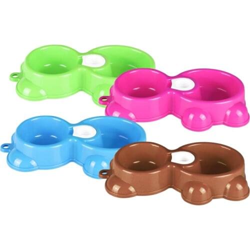 Dual Port Dog Utensils Bowl Cat Drinking Fountain Pet Food Dish Automatic Water Dispenser Feeder SDF-SHIP