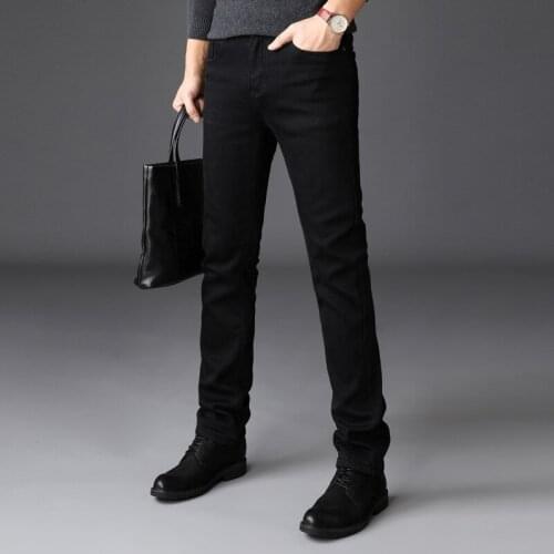 Tencel jeans mens loose straight business mens 2021 spring and summer new high-waist stretch mens jeans 2