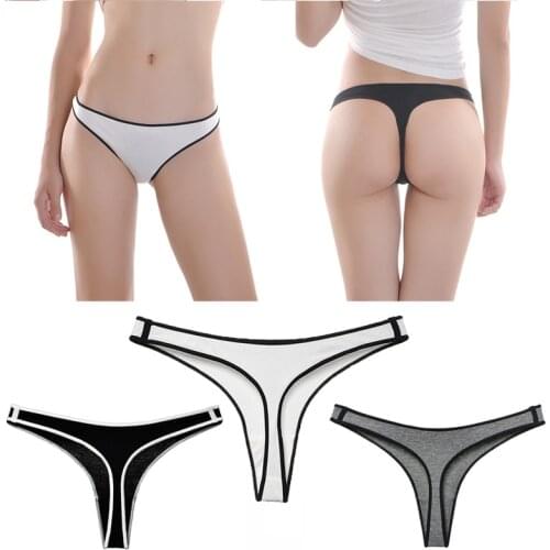 Cotton Ladies Underwear Low Waist Sexy Sports Thong Seamless High Elastic Large Size Underwear Women Mini Panties