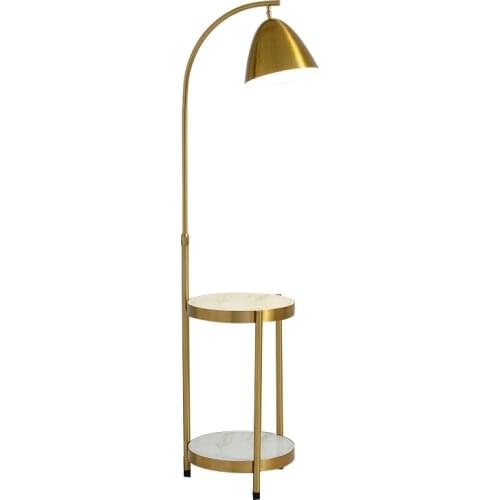 Nordic Living Room Minimalist Light Luxury Golden Floor Lamp Creative Fashion High-End Elegant Black Floor Lamp with Table