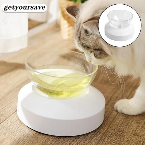 500 ML Cat Bowl Single/Double Cats Feeder Food Bowl 0-20 Degrees Adjustable Kitten Drinking Feeding Tub Dog Waterer Pet Supplies