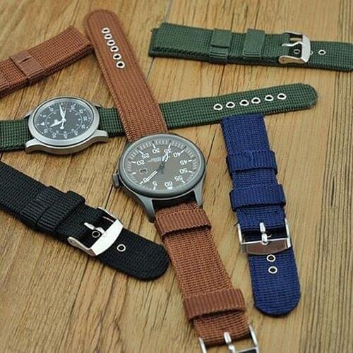 18mm/20mm/22mm/24mm Mens Military Nylon Wrist Watch Band Buckle Strap