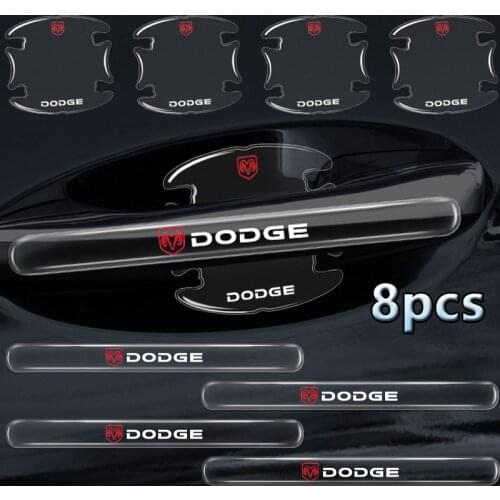 8pcs Car Door Handle Anti-Collision Sticker For Dodge Journey Caliber Challenger Charger Ram 1500 Stratus Dart Dakota Durango