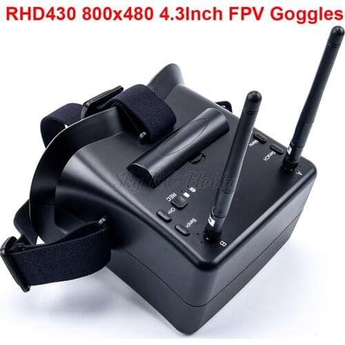 RHD430 5.8G 800x480 4.3inch 40CH Dual Receiver Diversity DVR FPV Goggles VR for RC Racing Drone DIY Accessories Spare Parts