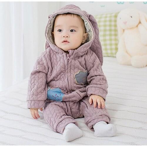 Newborn Clothes Baby Romper Long-Sleeve Jumpsuit Baby Girl Costume Winter Baby Clothing Baby Cartoon Jumpsuit with Hooded