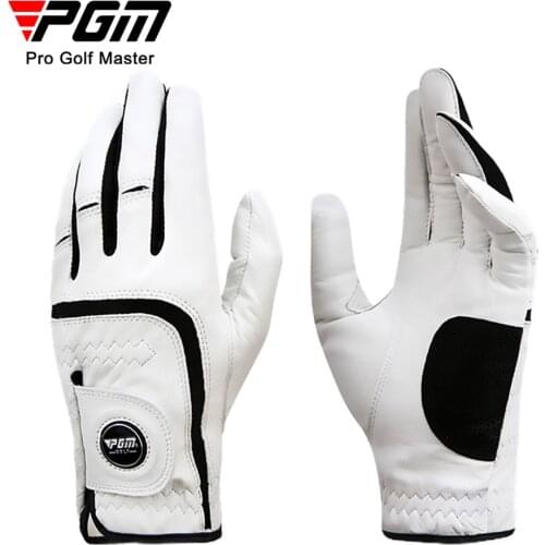 1 PCS PGM Golf Gloves Mens Sheepskin Gloves Skid-proof and Air-permeable Genuine Leather Wear-resistant Golf Gloves With Marker