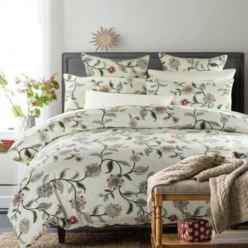 100% cotton Home bedding duvet cover soft 60S long stapled cotton sateen floral print duvet case