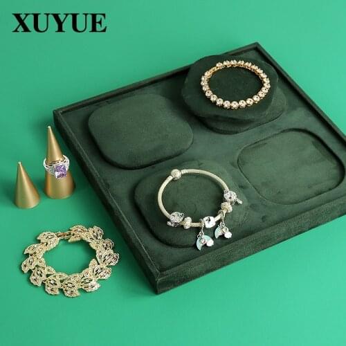 New Jewelry Display Stand Bracelet Bracelet Display Plate Leather Velvet Bracelet Display Props Jewelry Tray Spot