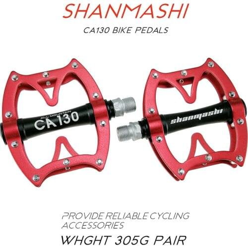 SHANMASHI MTB Pedals 3 Bearings Mountain Bike Fiber Pedal Platform Bicycle Flat Alloy Treadle Ultralight Cycling Parts Footrest