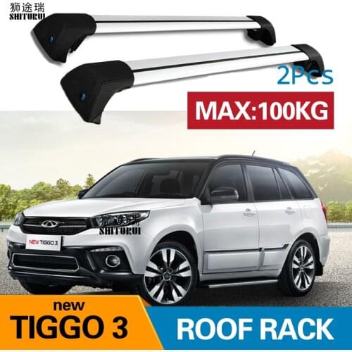 SHITURUI For CHERY new tiggo 3 T11FL3 2016+ Serultra quiet truck roof bar car special aluminum alloy belt lock