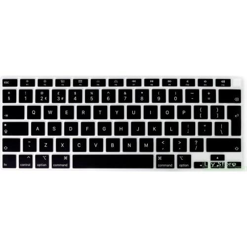 English Euro Language Silicone Keyboard Skin Cover for MacBook Air 13 Inch 2021 Touch ID MODLE A2179 and A2337 M1 Chip