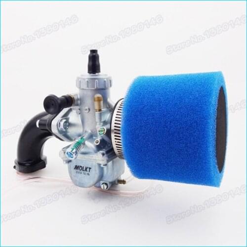 Blue 45mm Air Filter & 26mm Molkt Carburetor Carb & Manifold Intake Pipe For Chinese 140cc Pit Dirt Bike KLX TTR CRF70 YX