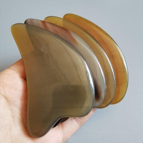 Natural Ox Horn Gua Sha Board Gouache Scraper Face Massager Facial Lift Neck Body Scraping Massage Beauty Tools Physical Therapy