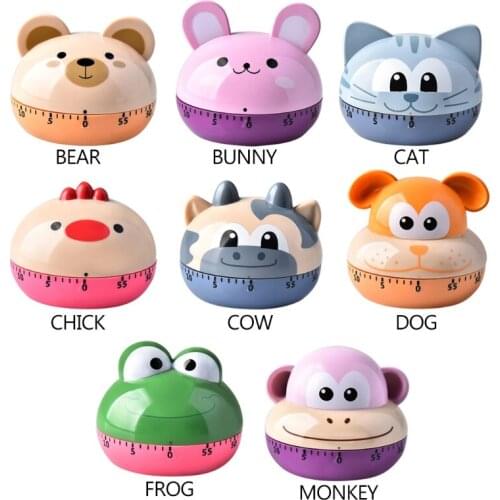 Animal Timer Digital Kitchen Countdown Clock Cute Animal Fruit Alarm Clock Time Management Tool for Children and Adults