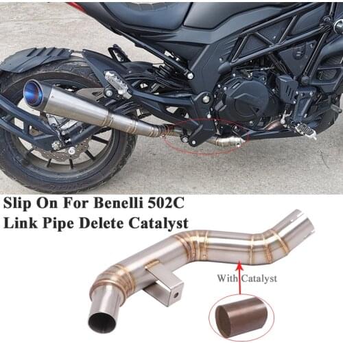 For Benelli TRK 502C Motorcycle Exhaust System Escape Tube Eliminator Enhance Link Pipe With Catalyst Connect Original Muffler