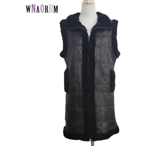 Natural Wool Sheep Shearing Autumn Winter Womens Tops Warm Leather Coat Women Vest New Fashion Sheepskin Sweater Vest Coat
