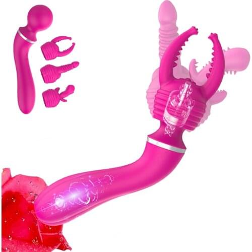 Female Vibrator Double Vibration Masturbation Clitoris Stimulation Inserted Dildo Vaginal Massage Nipple Stimulation Fun Sex Toy