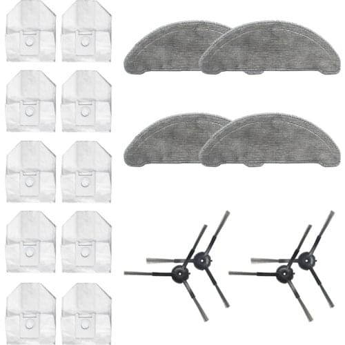 18Pcs for ROIDMI EVE Plus Vacuum Cleaner Mop Cloth Side Brush Large-Capacity Dust Bag Replacement Accessories Parts