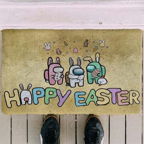 3D Printed Happy Easter Among US Doormat Door Floor Mats Carpet Decor Porch Doormat