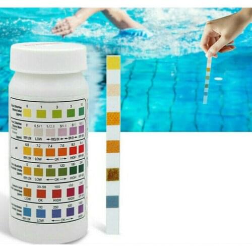 50Pcs Multipurpose Chlorine PH Test Strips SPA Swimming Pool Water Quality Tester Paper 6 In 1 Hardness