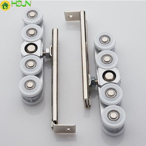 Automatic cleaning hanging wheel sliding door hanging pulley glass door mute hanging rail wheel balcony sliding door 8 wheels