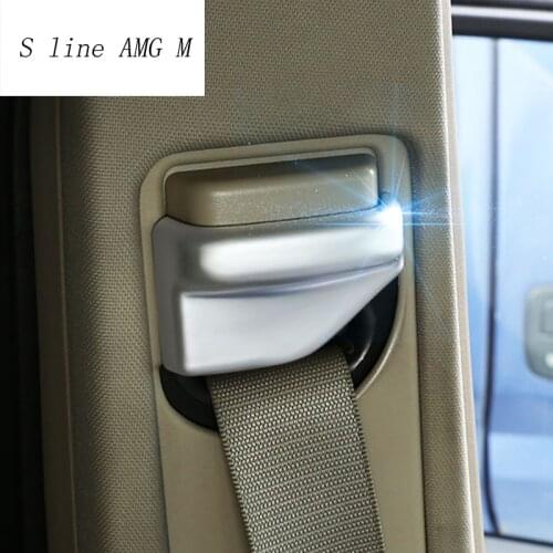 Car styling Safety belt decorative Trim Covers Stickers For Mercedes Benz GLK X204 Class Carbon fiber Interior Auto Accessories