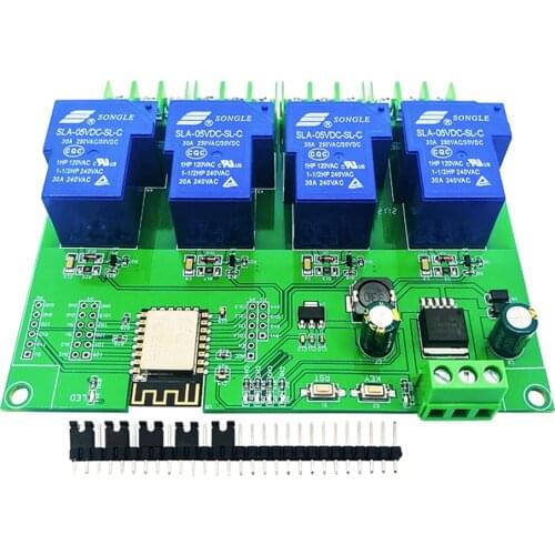DC7-28V 5V ESP8266 WIFI 4 Channel 30A Relay Module ESP-12F Development Board For Arduino Smart Home Wireless Control