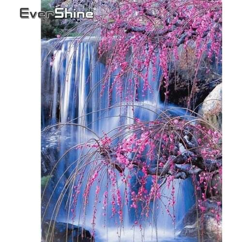 EverShine 5D DIY Diamond Embroidery Landscape Full Drill Square Diamond Painting Waterfall Picture Rhinestones Handmade Gifts