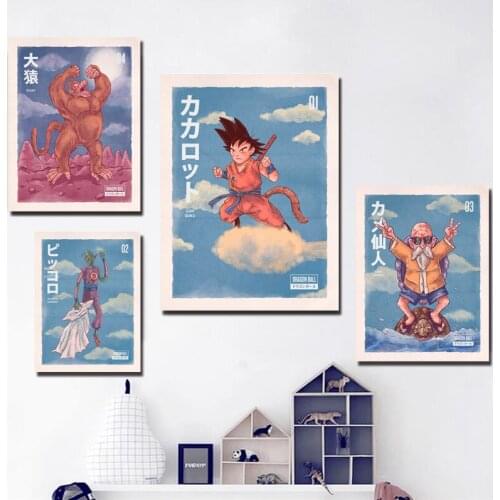Goku Canvas Painting Japanese Anime Character Wall Art Poster Print Nordic Kids Decoration Picture Boy Children Bedroom Decor