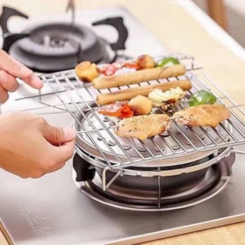 Cassette stove barbecue grill field stove gas gas stove outdoor picnic household stainless steel stove with grill