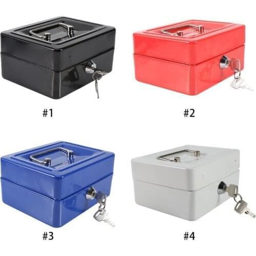 Money Cash Coin Register Insert Tray Cashier Drawer Storage Mini Portable Steel Lockable Cash Money Safe Security Box