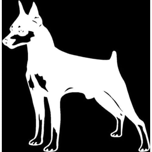 10.4*10.6CM Miniature Doberman Pinscher Dog Car Stickers Waterproof Vinyl Decal Car Styling Decoration Black/Silver S1-0611