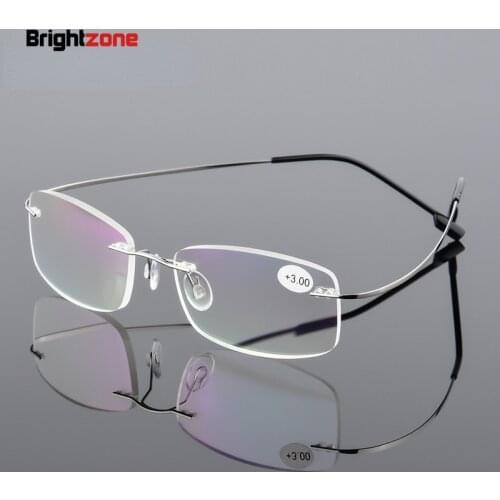 Rimless Titanium Ultra light reading glasses +1 +1.5 +2 +2.5 +3 +3.5 +4Rimless ochki dlya chteniya sin montura gafas de lectura