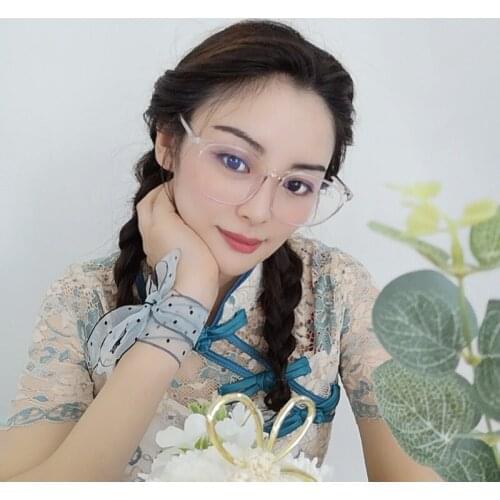 Veshion Large Frame Transparent Anti-blue Radiation Glasses Female TR90 Round Face Was Thin and Can Be Equipped with Myopia