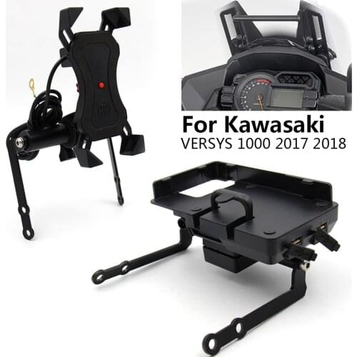 Applicable for Kawasaki Versys 1000 VERSYS1000 Motorcycle 12mm mobile phone GPS navigation bracket Mounting bracket 2017-2018