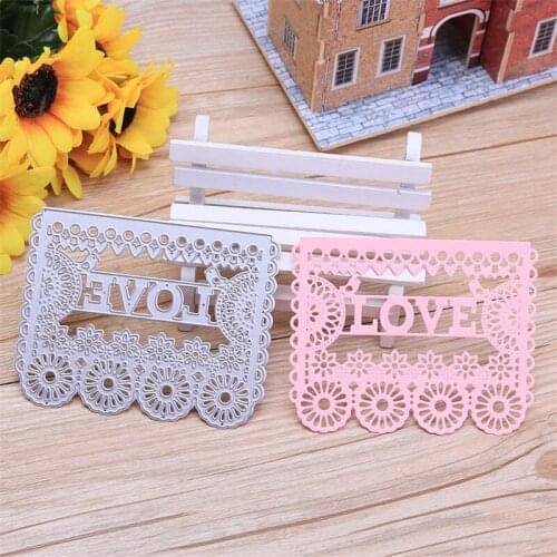 LOVE Word Flower Bird Heart Hollow Frame Metal Cutting Dies Scrapbooking Album Paper DIY Cards Crafts Embossing Dies New 2019