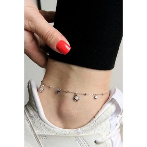 Argentum Concept-Sun Motif Silver Anklets-H002801