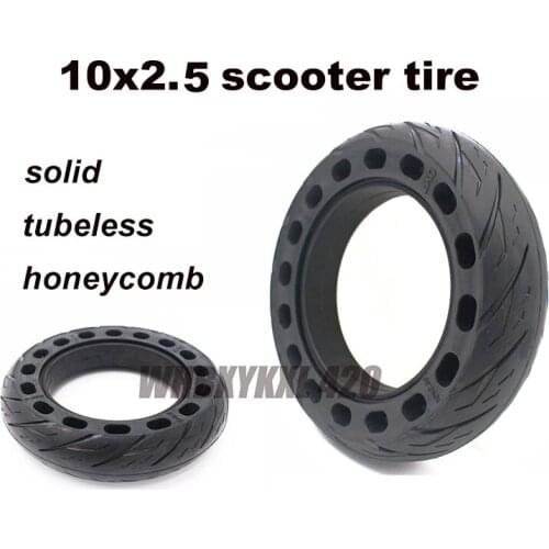 10x2.5 inch tubeless electric scooter tires honeycomb thicken hollow non-slip wheels 10 inch solid tires