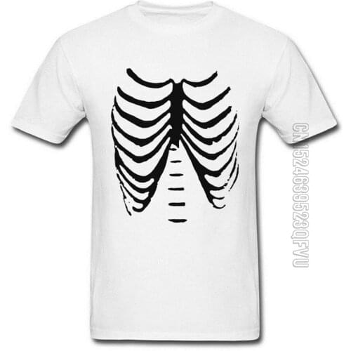 Bare Chested Skeleton Tshirts Best Gift Tee-Shirt O-Neck 100% Cotton Fabric Comfortable Tshirt For Men White Pink Orange Colors