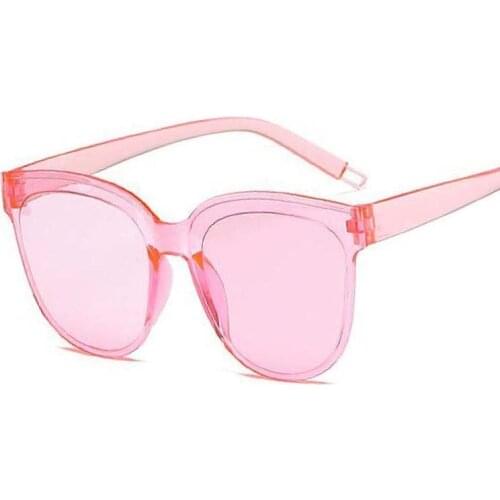 Pink Black Cat Eye Sunglasses Women Brand Designer Plastic Frame Sun Glasses Female Candy Colors Mirror Rimless Oculos De Sol