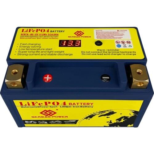 12V 7A-BS / 7-A Motorcycle LiFePO4 Energy Starter 4Ah 51.2wh Scooter Start Lithium Battery CCA 280A LFP With BMS