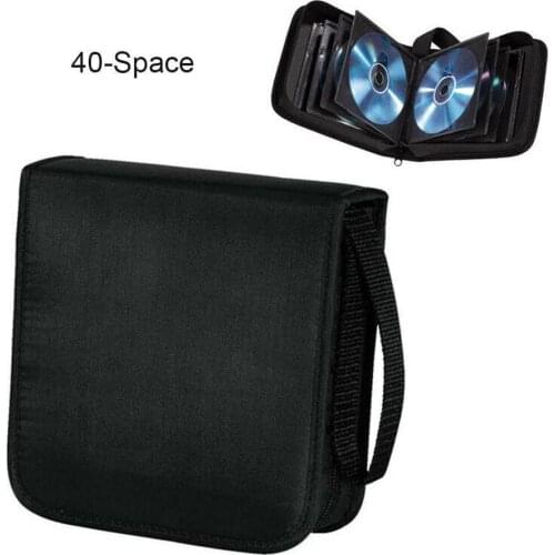 40pcs Capacity Disc CD DVD Wallet Storage Organizer CD Case DVD Carrying Bag Holder Album Box Case Carry Pouch Bag with Zipper